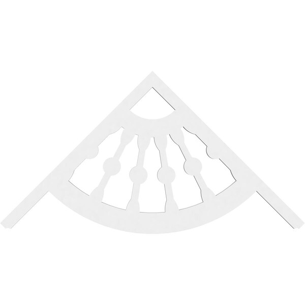 Pitch Classic Wagon Wheel Architectural Grade PVC Gable Pediment, 36W X 18H X 1P (12/12)